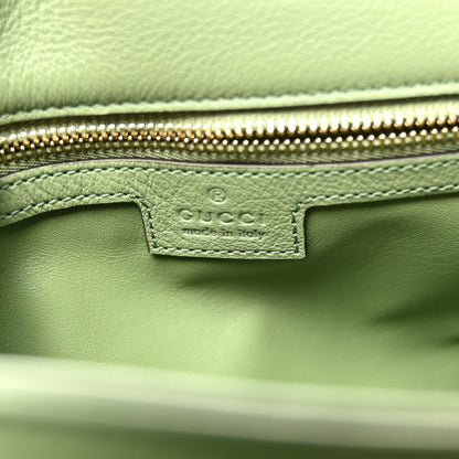 Gucci Roxy Calfskin Web Medium Blondie Top Handle Shoulder Flap Bag Salamander Green 7 of 11