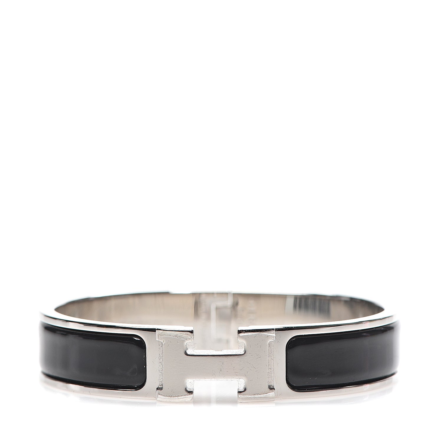 Enamel Narrow Clic Clac H Bracelet PM Black