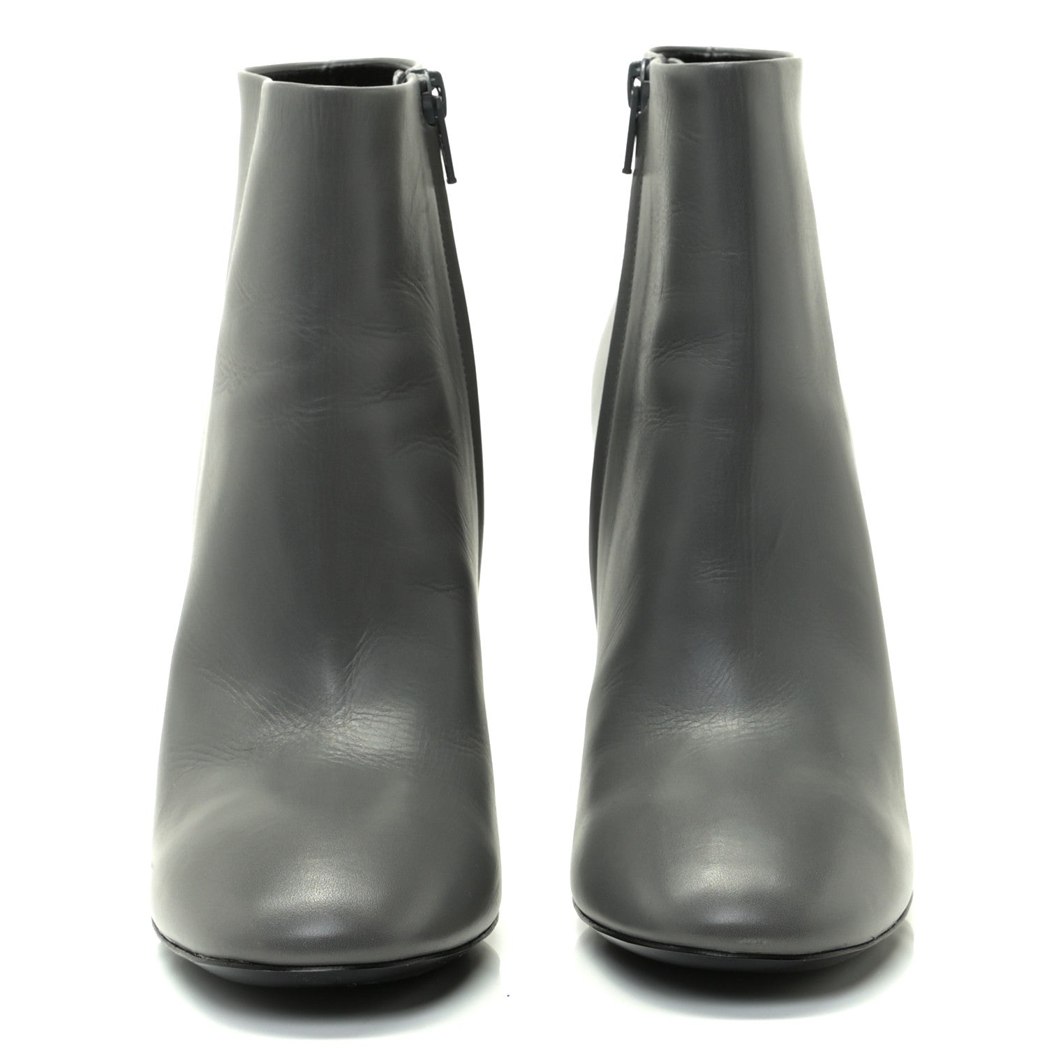 Balenciaga Calkfskin Round Toe Steel Transparent Heel 110mm Booties 39 Asphalte 3 of 8
