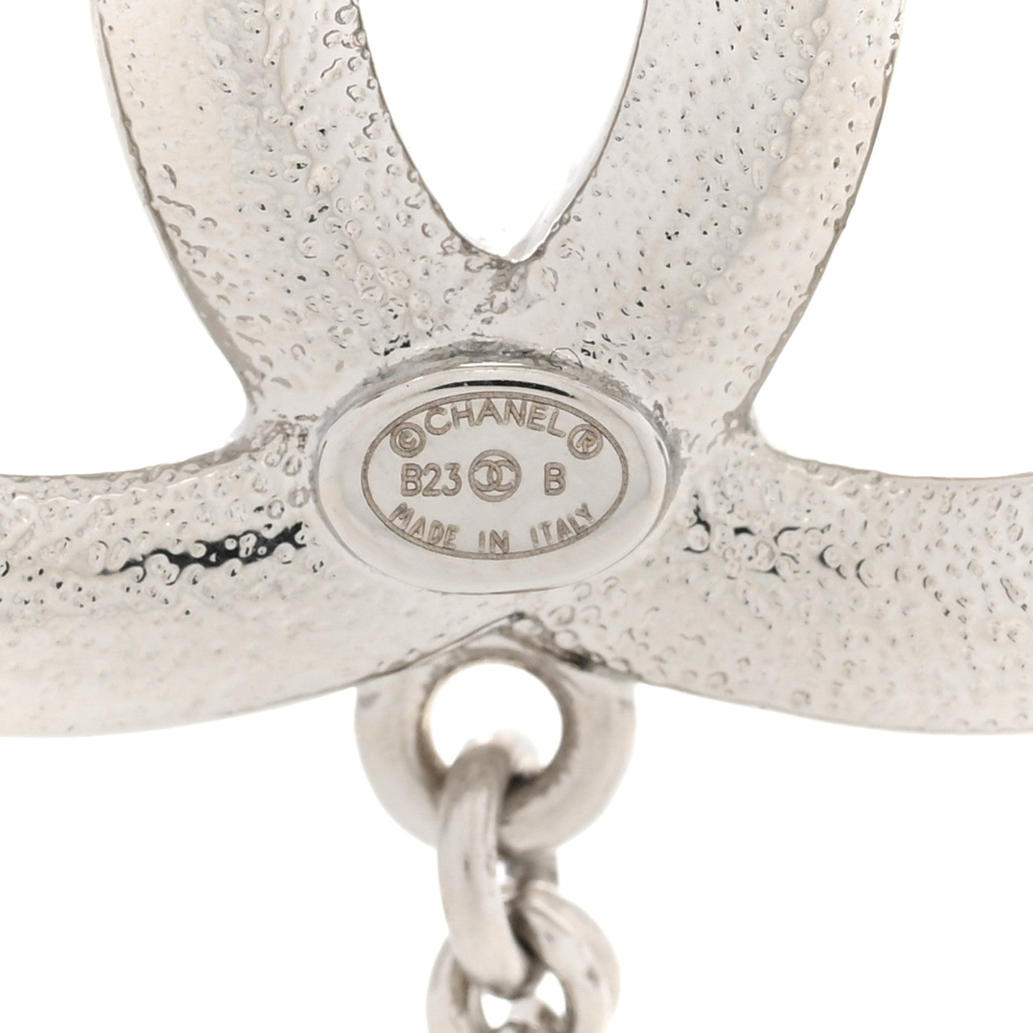 Chanel Diamente Pearl Multi Strand Chain CC Heart Brooch Silver Pearly White 4 of 4