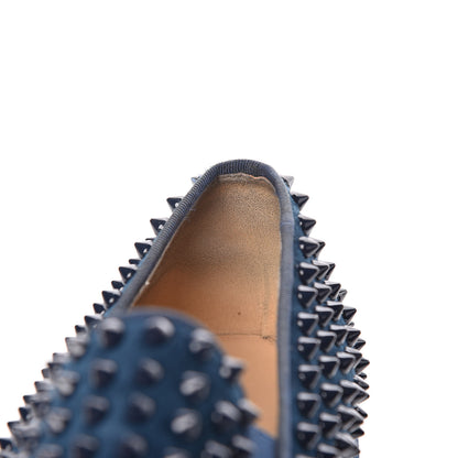 Christian Louboutin Velvet Spikes Mens Roller Boat Flats 45 Quartz 10 of 18