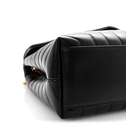 Saint Laurent Calfskin Y Quilted Monogram Medium Loulou Chain Satchel Black 8 of 9