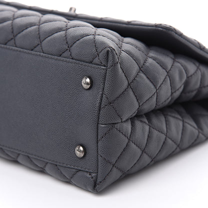 Chanel Caviar Lizard Quilted Medium Coco Handle Flap Grey 9 of 11