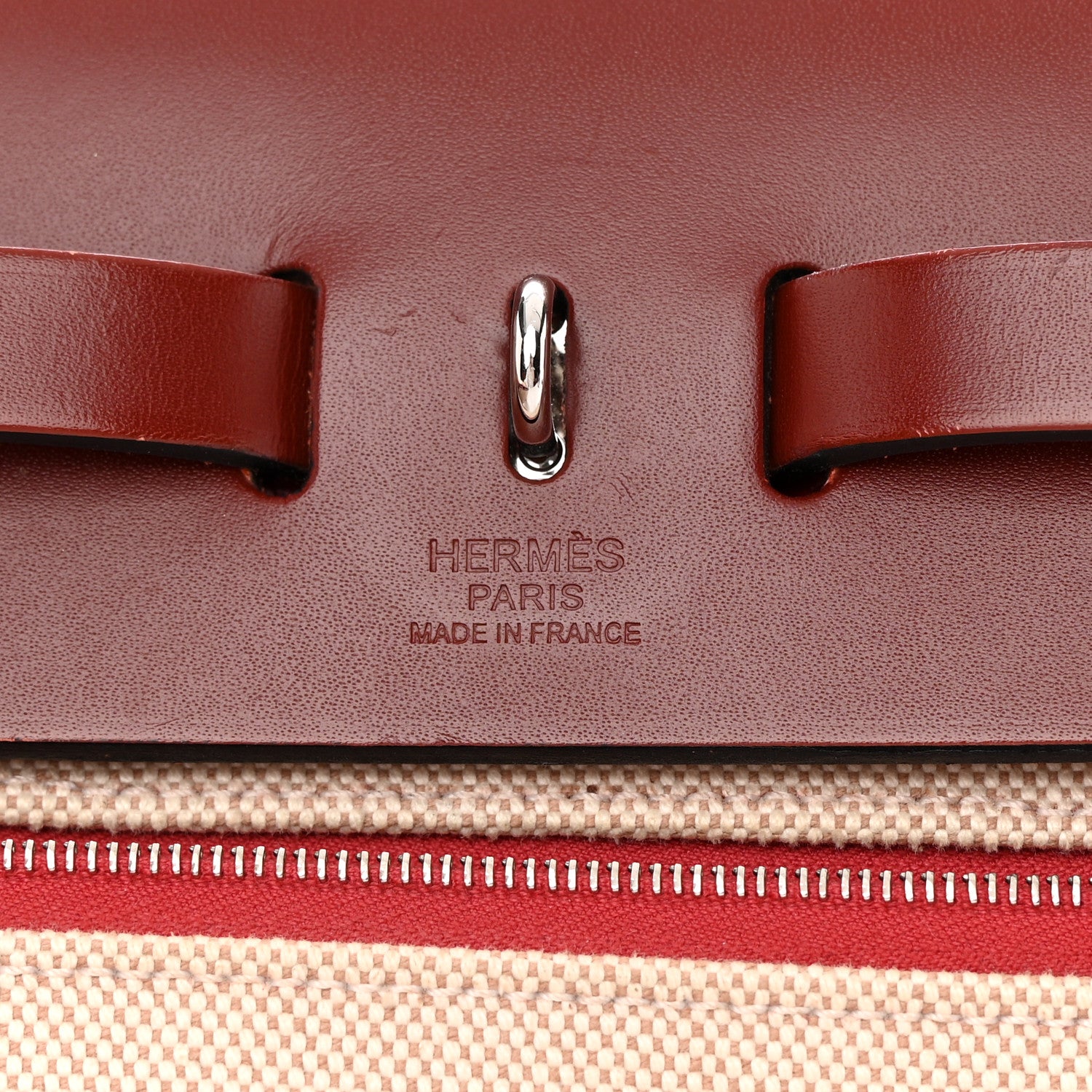 Hermes Toile H Berline Vache Hunter Herbag Zip PM 31 Rouge Piment Ecru 7 of 14