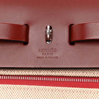 Hermes Toile H Berline Vache Hunter Herbag Zip PM 31 Rouge Piment Ecru 7 of 14