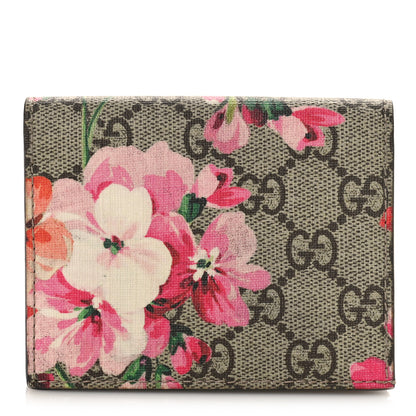 Gucci GG Supreme Monogram Blooms Card Case Beige Multicolor Dry Rose 1 of 8