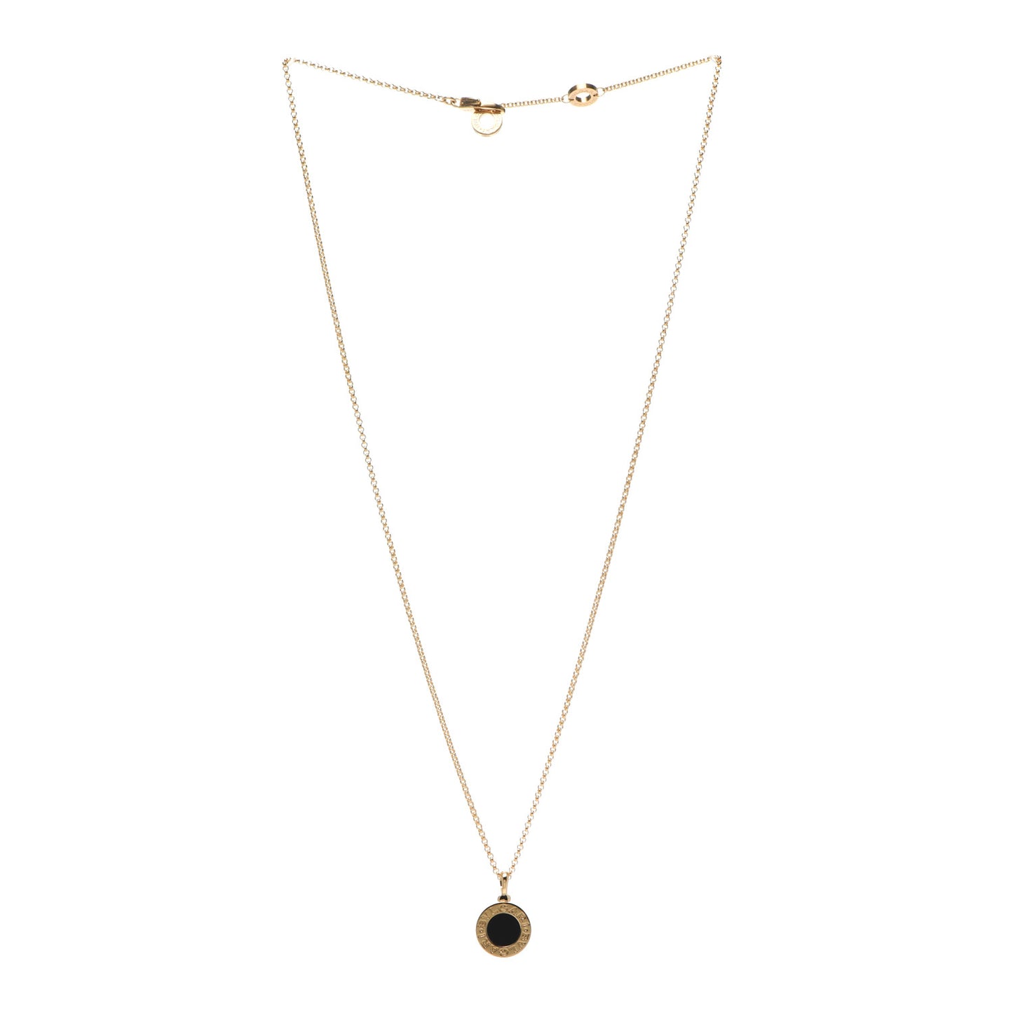 18K Yellow Gold Black Onyx BVLGARI BVLGARI Pendant Necklace