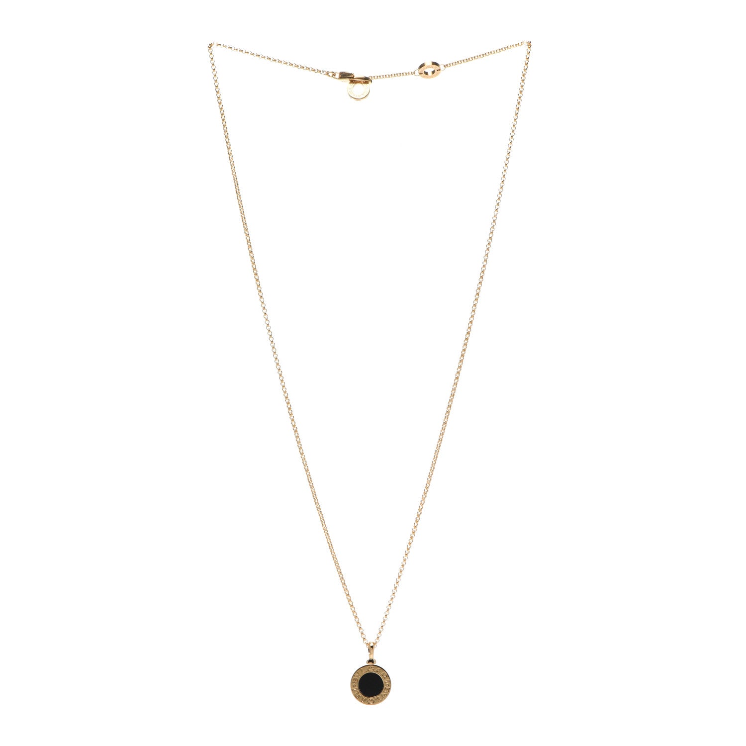 Bulgari 18K Yellow Gold Black Onyx BVLGARI BVLGARI Pendant Necklace 3 of 6