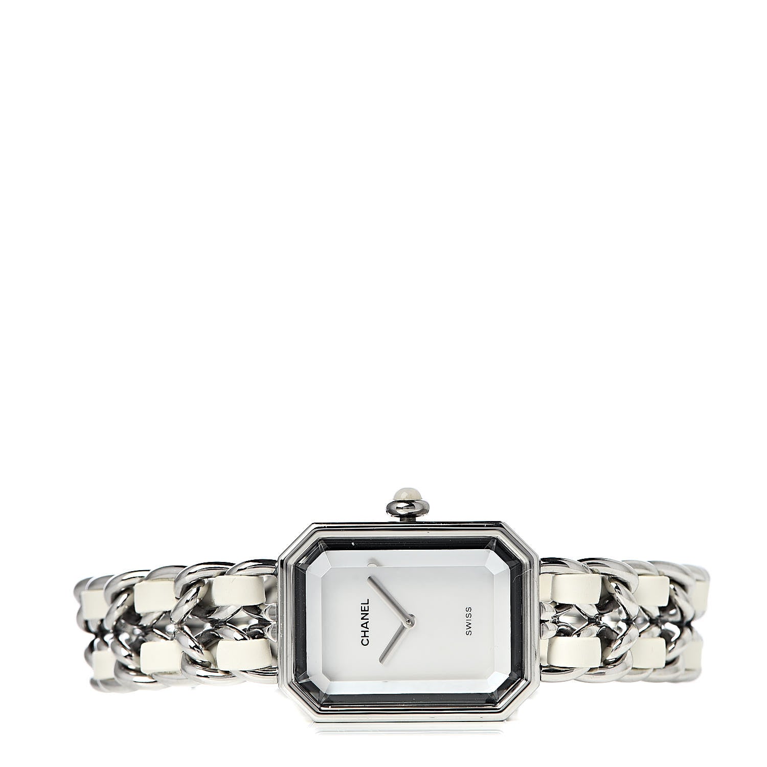 Chanel Stainless Steel Lambskin Mother of Pearl 20mm Chain Premiere Quartz Watch White L 3 of 9