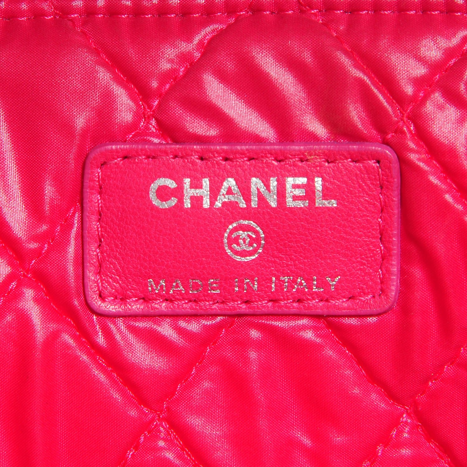 Chanel Lambskin Quilted Large Cosmetic Case Dark Pink 6 of 8