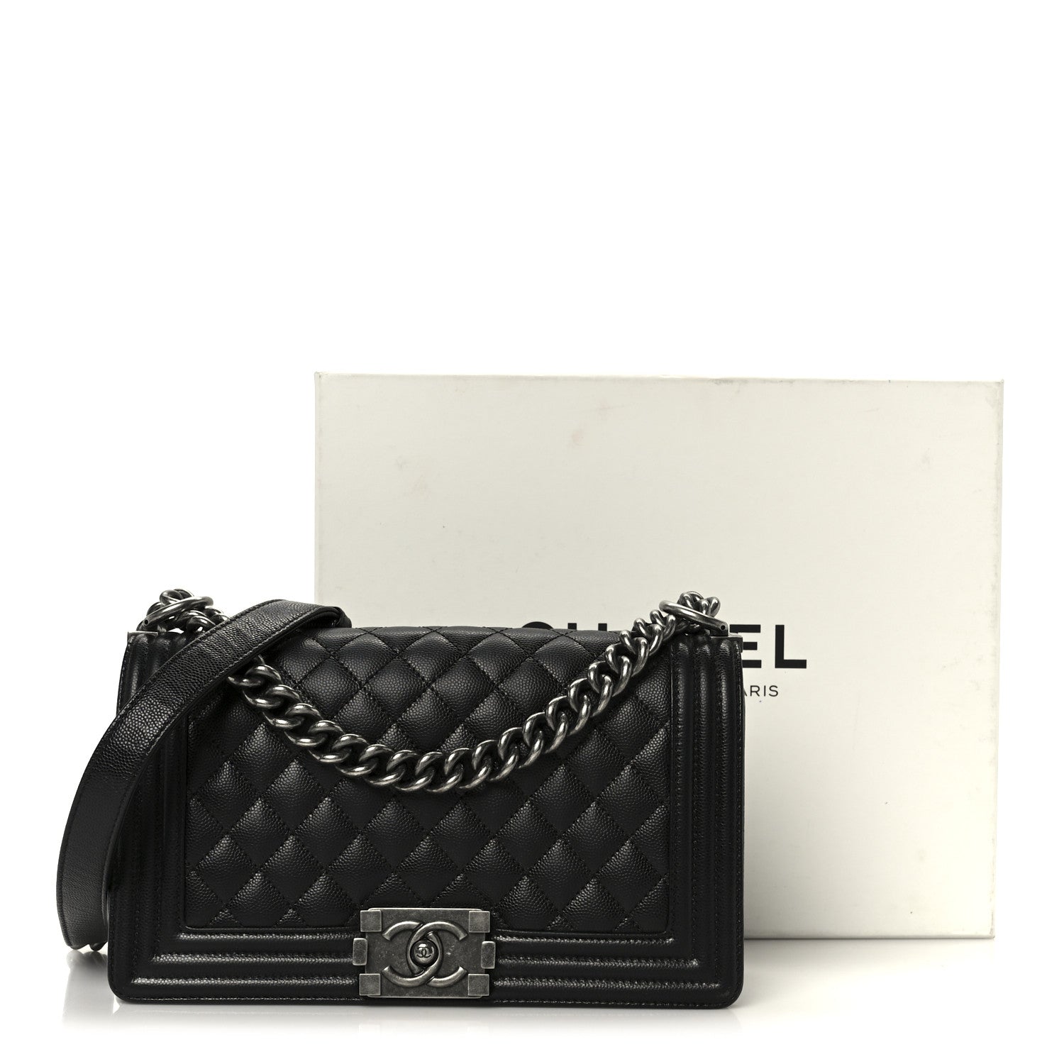 Chanel Caviar Quilted Medium Boy Flap Black 11 of 11