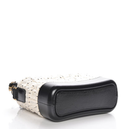 Chanel Tweed Calfskin Quilted Small Gabrielle Hobo Black 4 of 7
