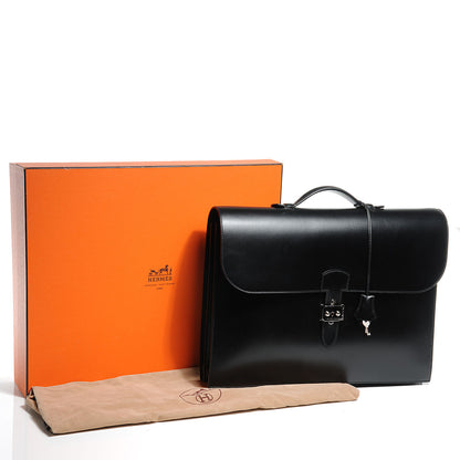 Hermes Box Sac a Depeche 41 Serviette Briefcase Noir 5 of 8