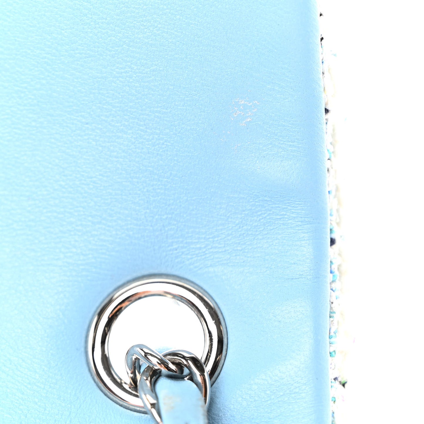 Tweed Braid Mini Flap Blue White Navy
