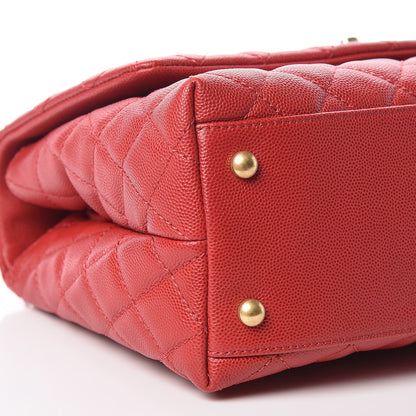 Chanel Caviar Quilted Small Coco Handle Flap Red 6 of 11