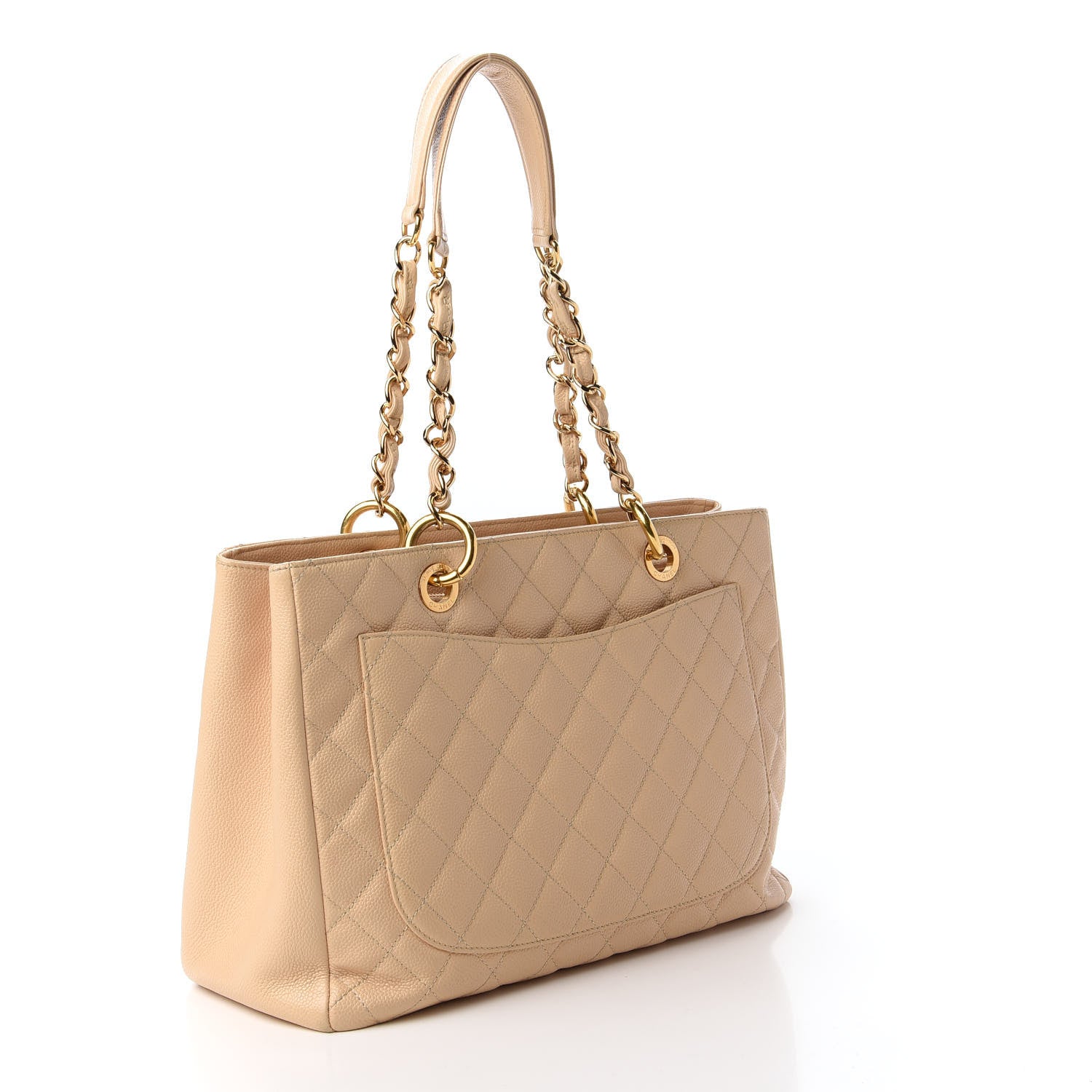 Chanel Caviar Quilted Grand Shopping Tote GST Beige Clair 3 of 10