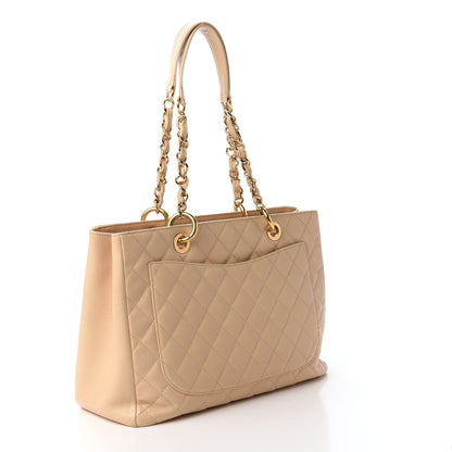 Chanel Caviar Quilted Grand Shopping Tote GST Beige Clair 3 of 10