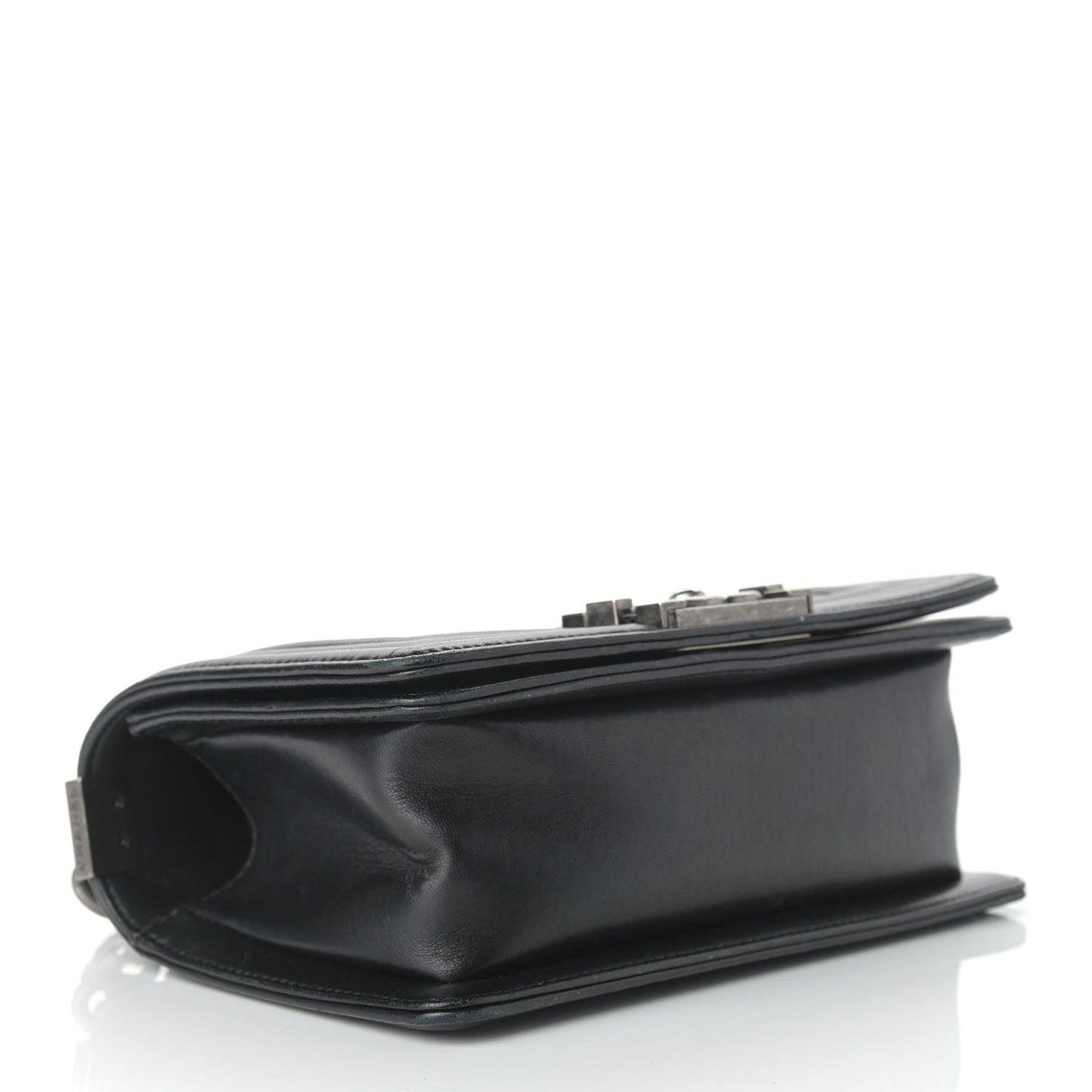 Calfskin Quilted Small Boy Flap Black