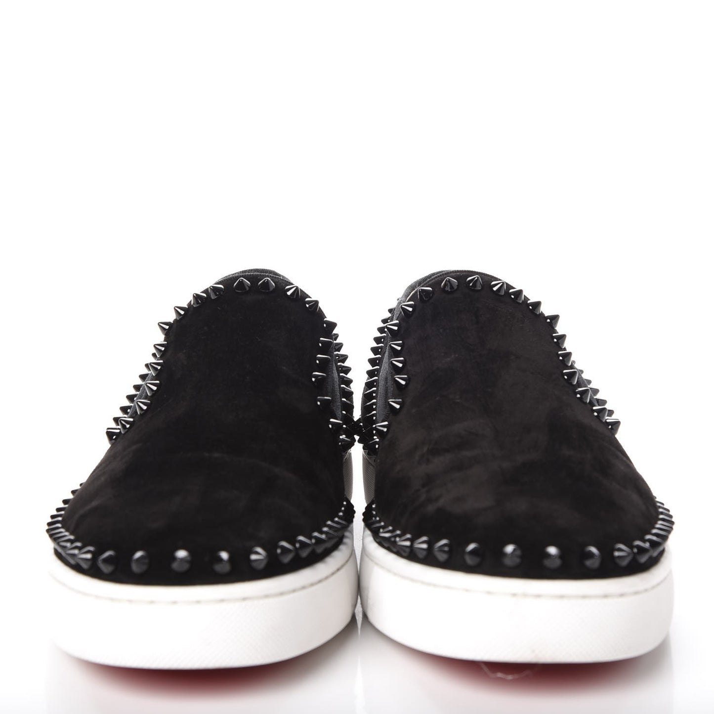 Mens Veau Velours Spike Pik Boat Flat 43.5 Black