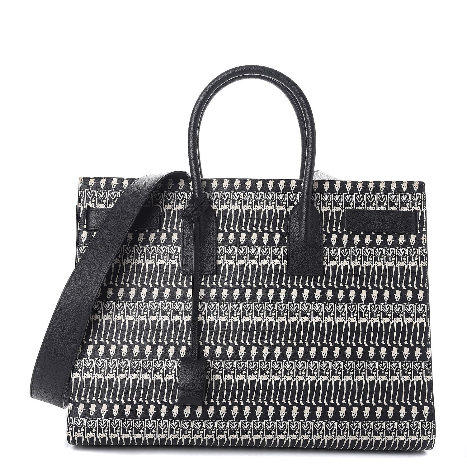 Saint Laurent Calfskin Skeleton Print Large Sac De Jour Black 1 of 8
