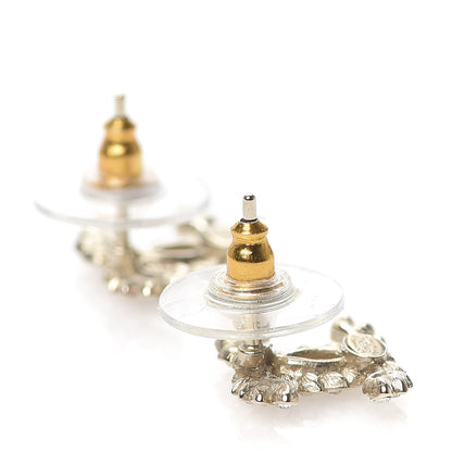 Chanel Strass Crystal Dazzling Wheat CC Earrings Gold 3 of 6