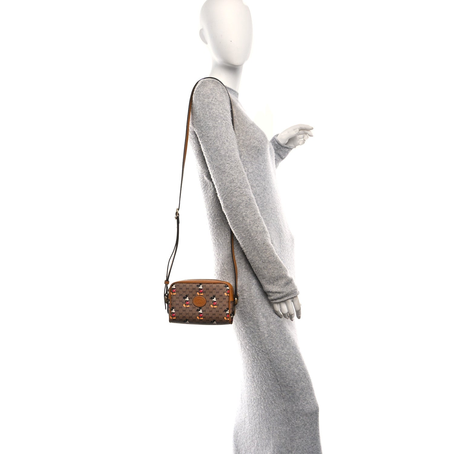 Gucci X DISNEY Mini Vintage GG Supreme Monogram Mickey Mouse Shoulder Bag Beige Vintage Sun Oil 2 of 10