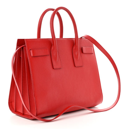 Saint Laurent Grained Calfskin Small Sac De Jour Lipstick Red 3 of 12