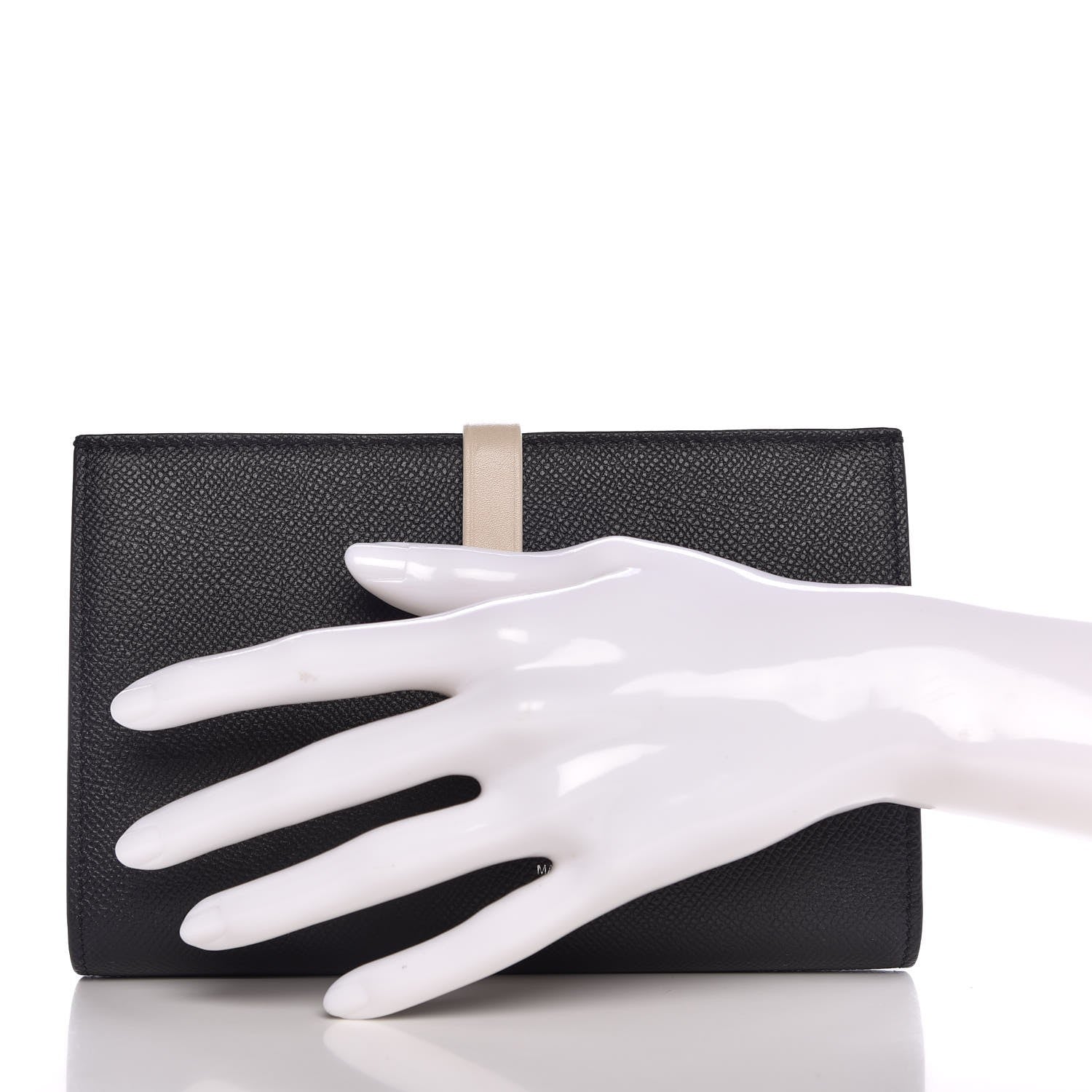 Celine Grained Calfskin Large Multifunction Strap Wallet Black Chalk 2 of 9