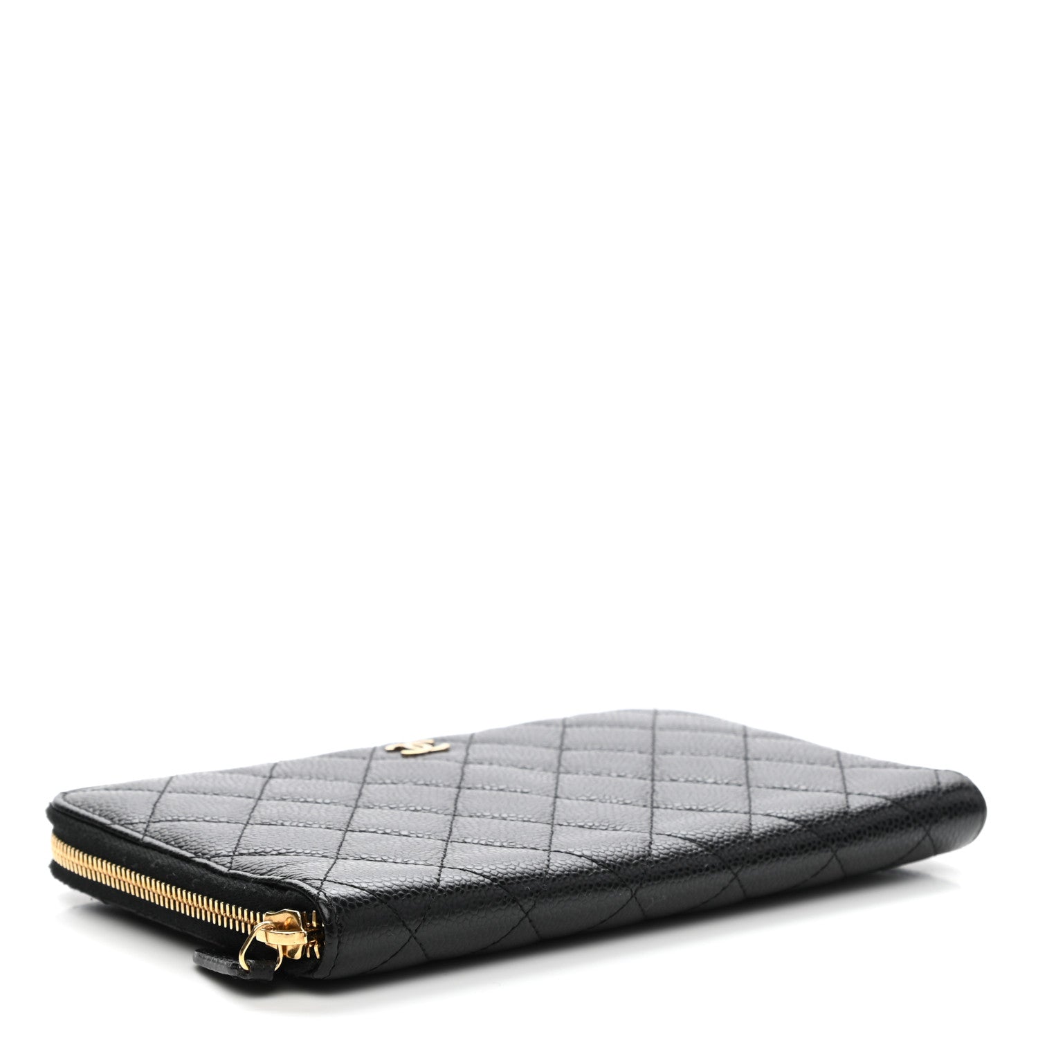 Chanel Caviar Quilted Large Zip Around Organizer Wallet Black 4 of 12