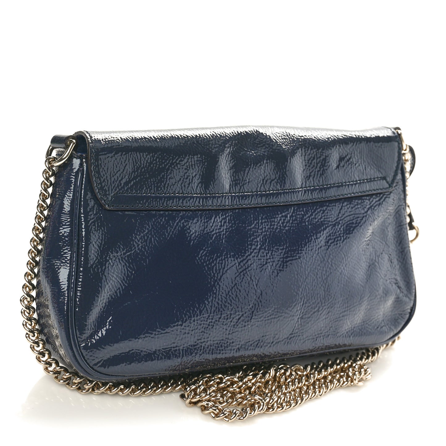 Patent Medium Soho Flap Crossbody Navy