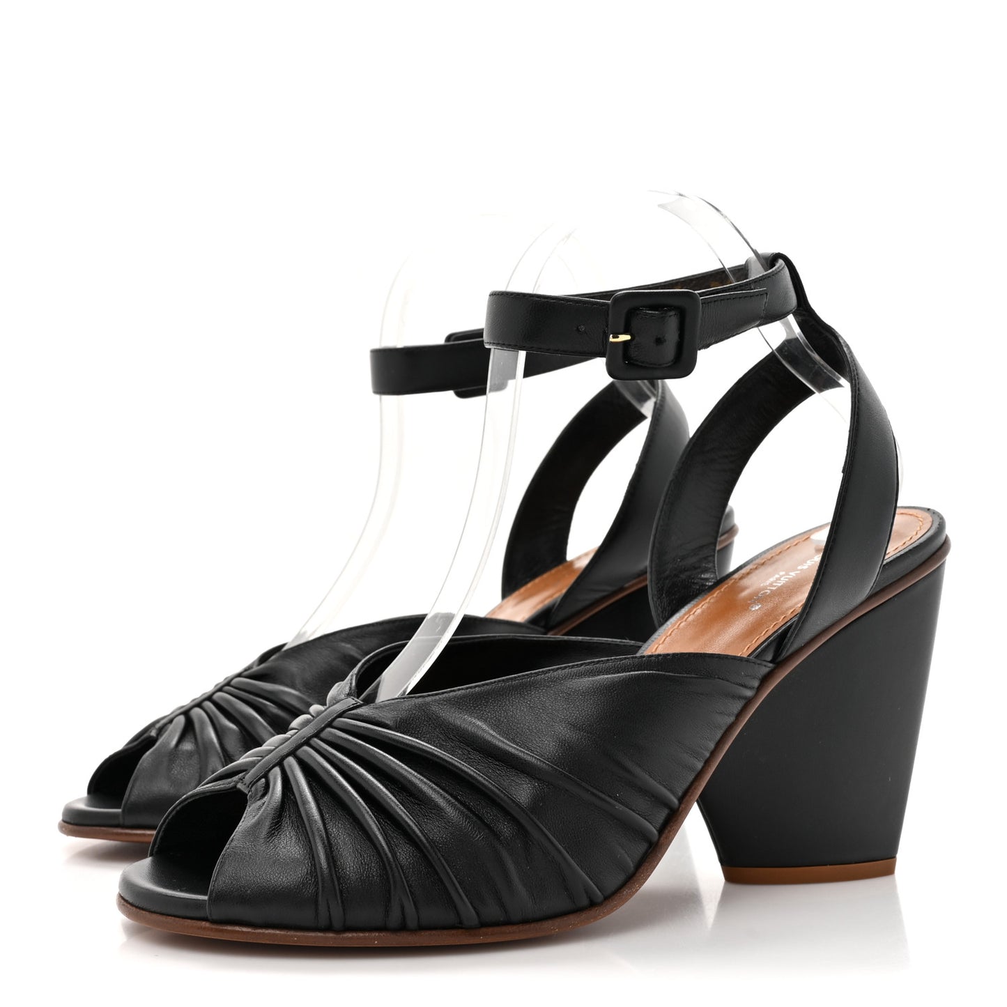 Lambskin Olympia Platform Sandals 40 Black