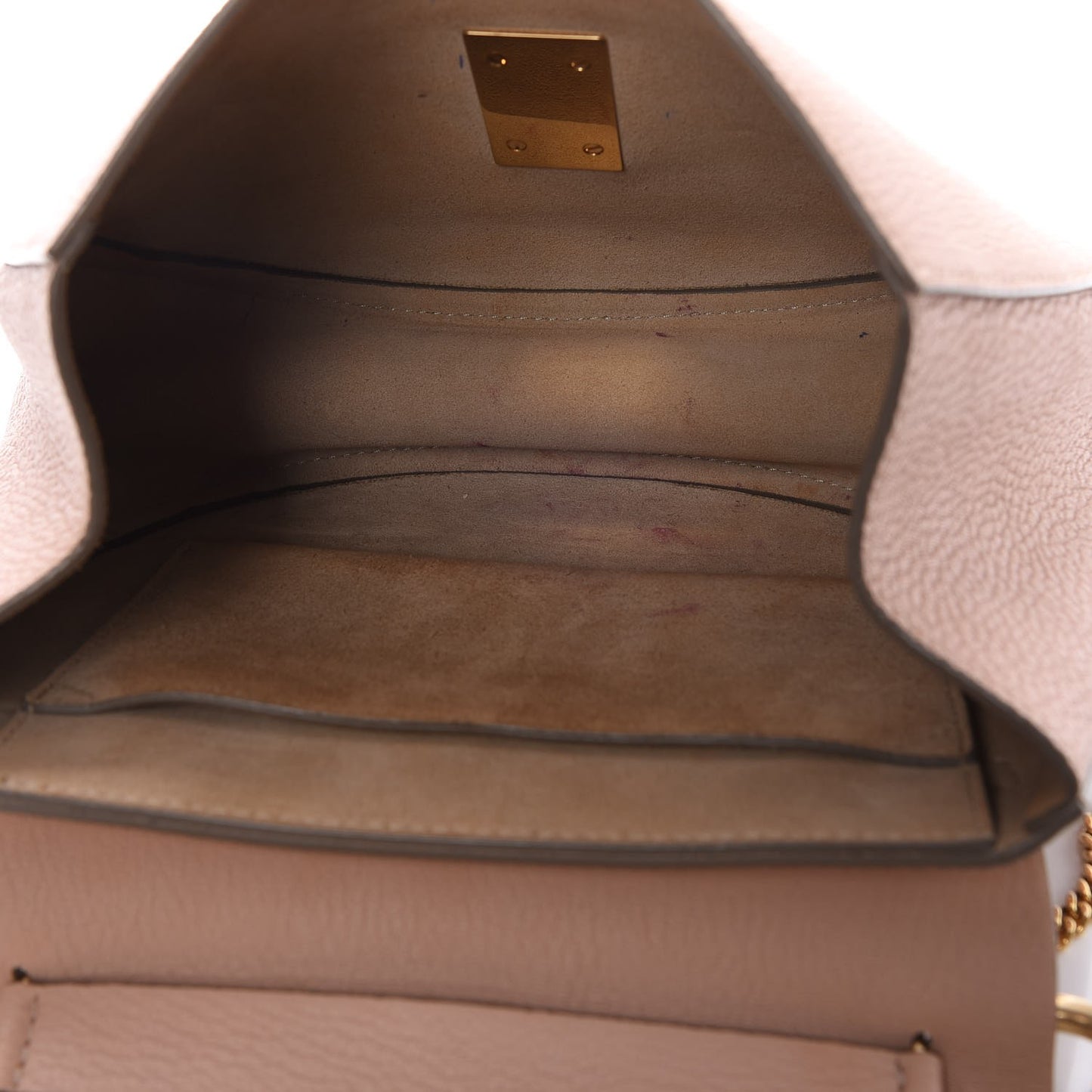 Grained Lambskin Drew Shoulder Bag Cement Pink
