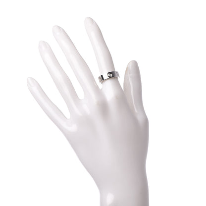 Cartier 18K White Gold 3 Diamond 5.5mm LOVE Ring 49 5 2 of 5