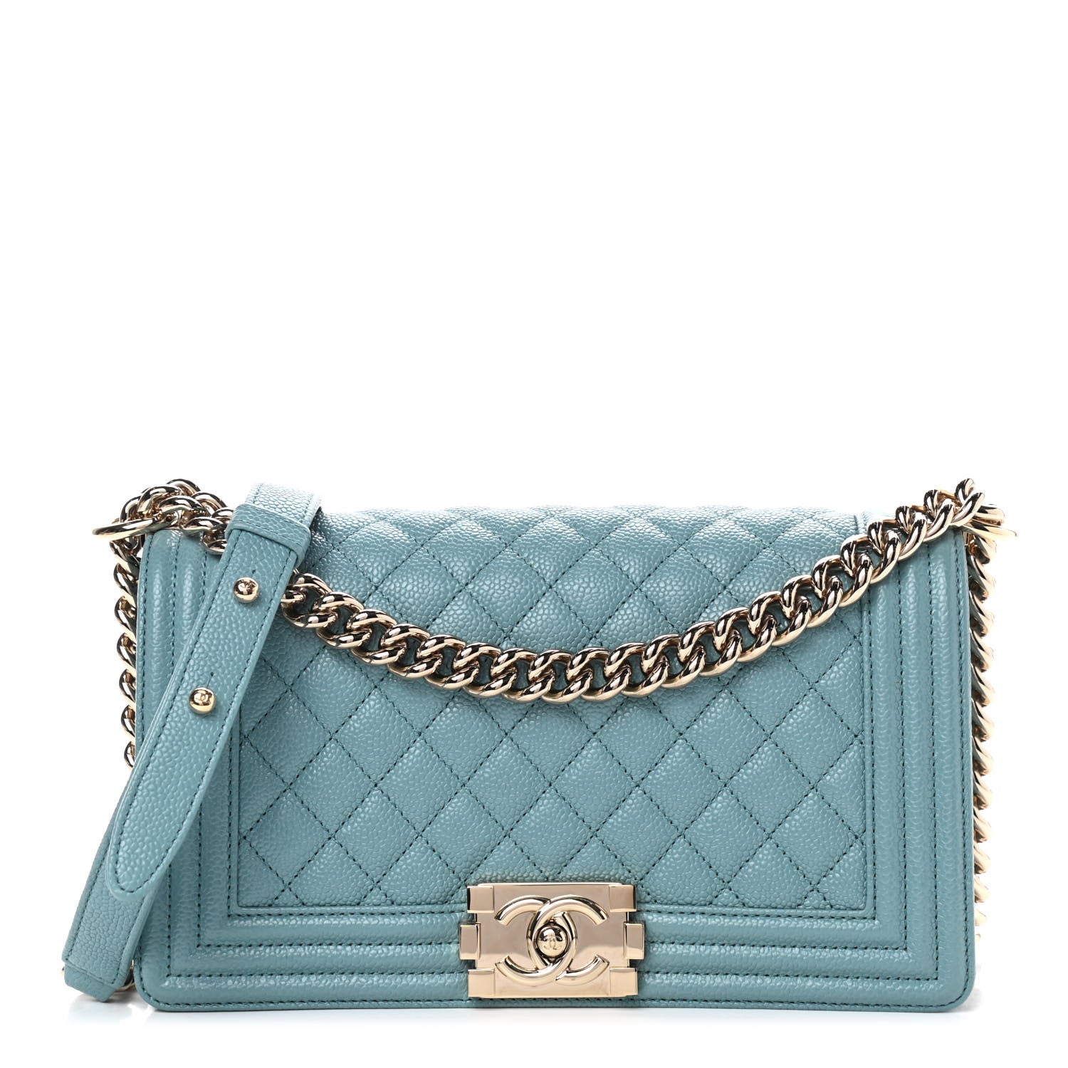 Chanel Caviar Quilted Medium Boy Flap Light Blue 1 of 8
