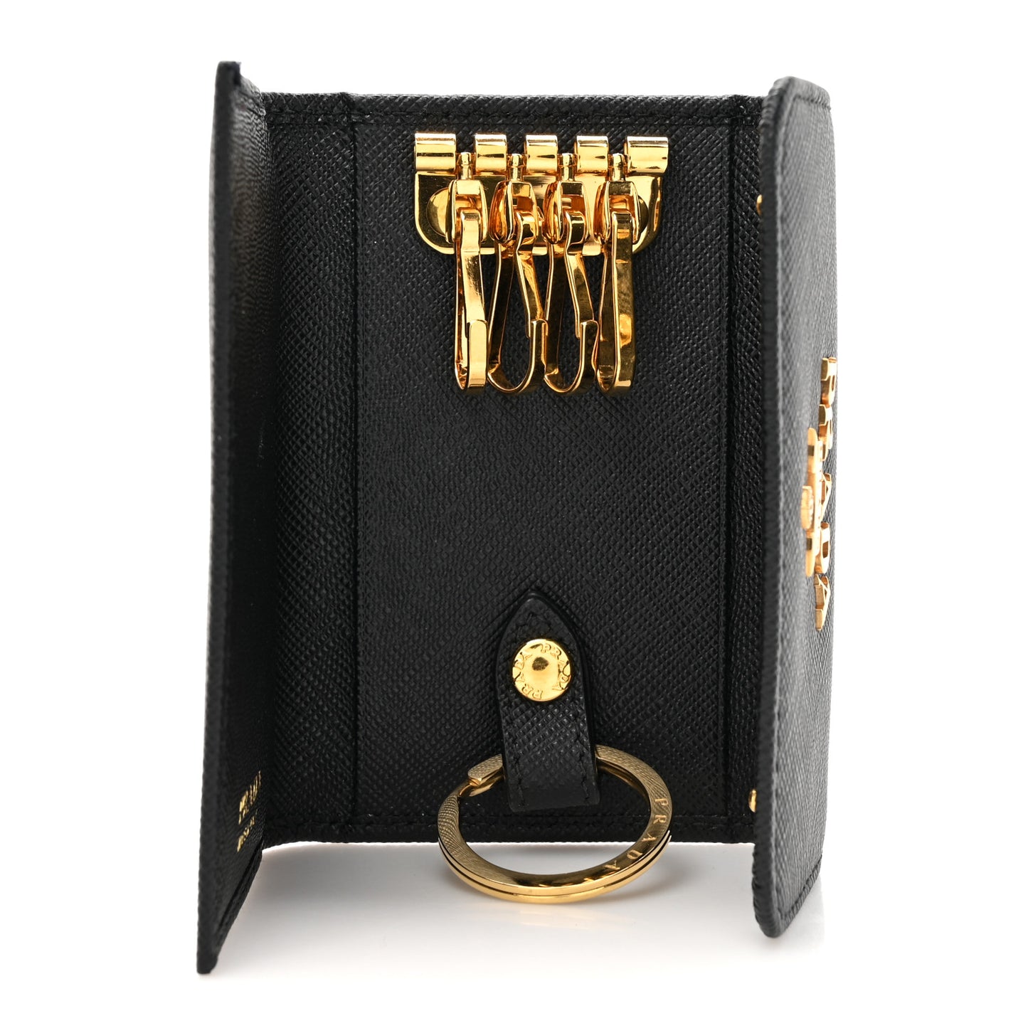 Saffiano 4 Key Holder Black