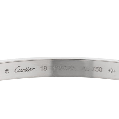Cartier 18K White Gold Medium LOVE Bracelet 18 3 of 7