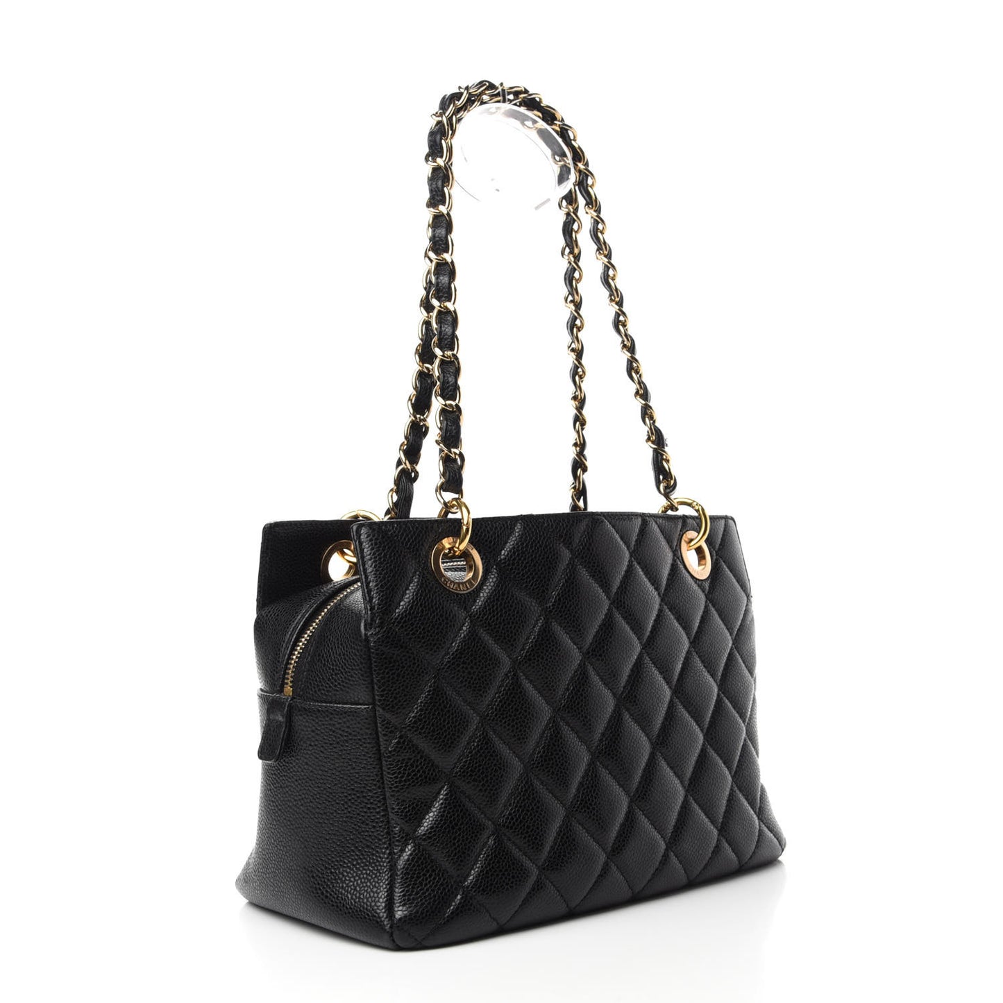 Caviar Quilted Petit Timeless Tote PTT Black