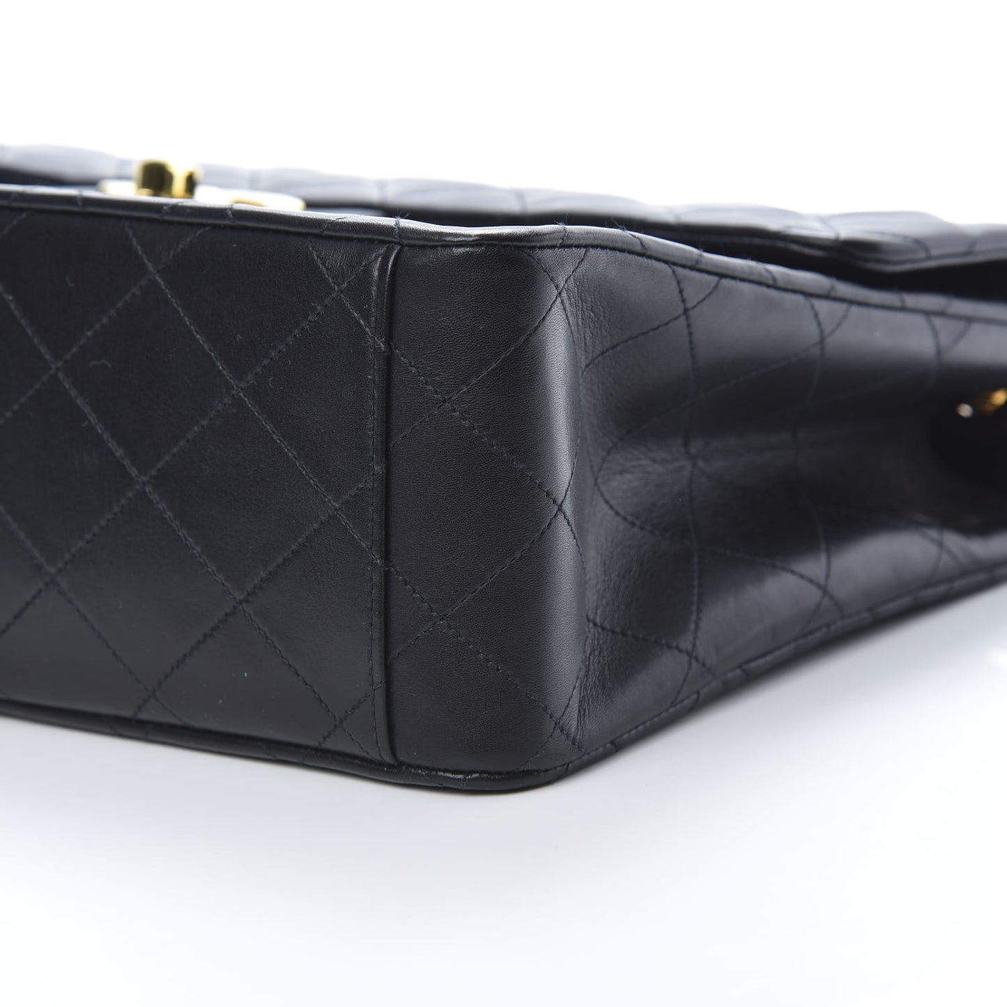 Lambskin Quilted XL Jumbo Single Flap Black