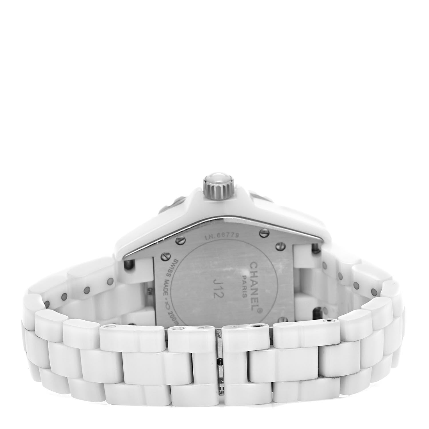 Chanel Stainless Steel Ceramic 33mm J12 Quartz Watch White 3 of 5