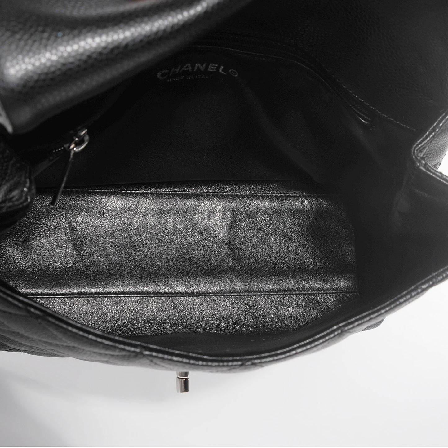 Caviar Quilted Medium Kelly Flap Bag Black