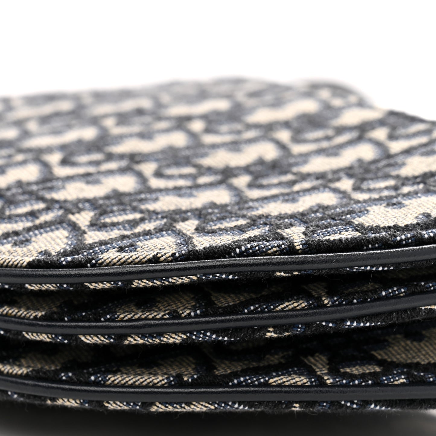 Oblique Saddle Pouch With Strap Navy Blue