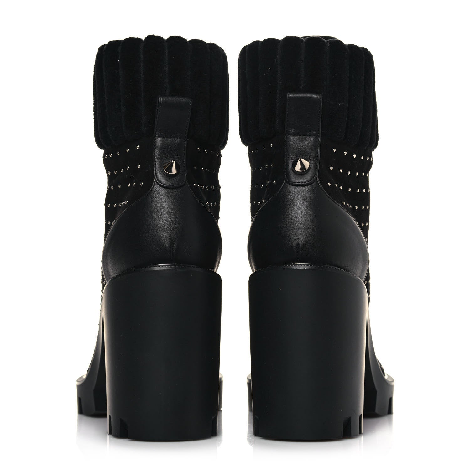 Christian Louboutin Dakita Calfskin 70 Studded Combat Boots 39.5 Black 5 of 9