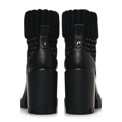 Christian Louboutin Dakita Calfskin 70 Studded Combat Boots 39.5 Black 5 of 9