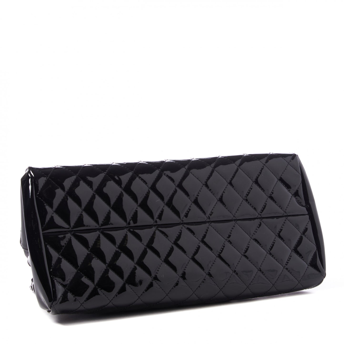 Patent Quilted Medium Just Mademoiselle Bowling Bag Black