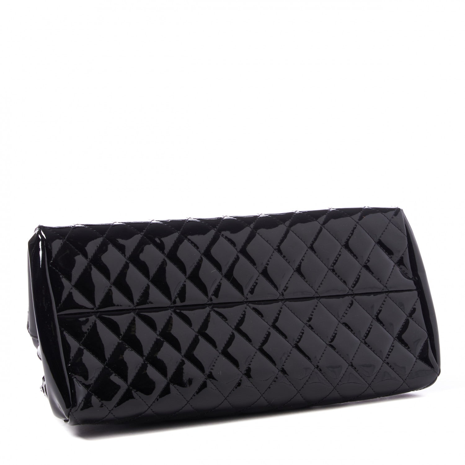 Chanel Patent Quilted Medium Just Mademoiselle Bowling Bag Black 3 of 9