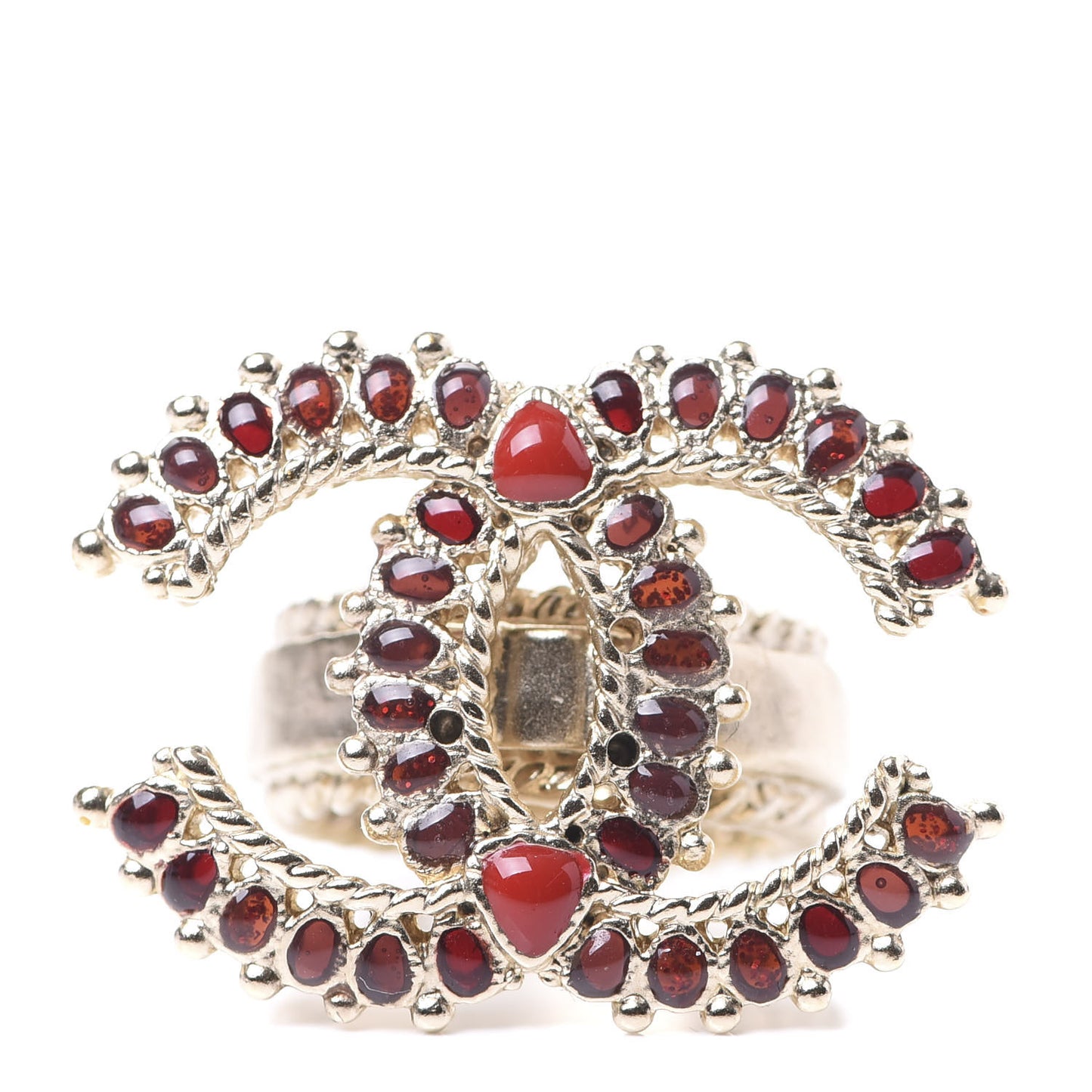 Enamel CC Ring 6 Red Gold