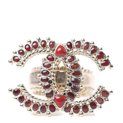 Chanel Enamel CC Ring 6 Red Gold 1 of 6