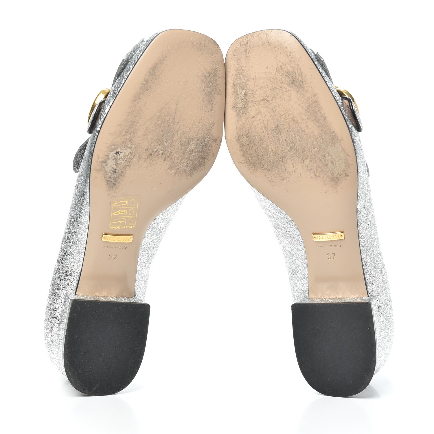 Gucci Galassia GG Marmont Fringe 25mm Loafer Pumps 37 Argento 7 of 7