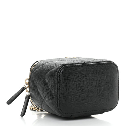 Chanel Caviar Quilted Mini Vanity Case With Chain Black 4 of 9