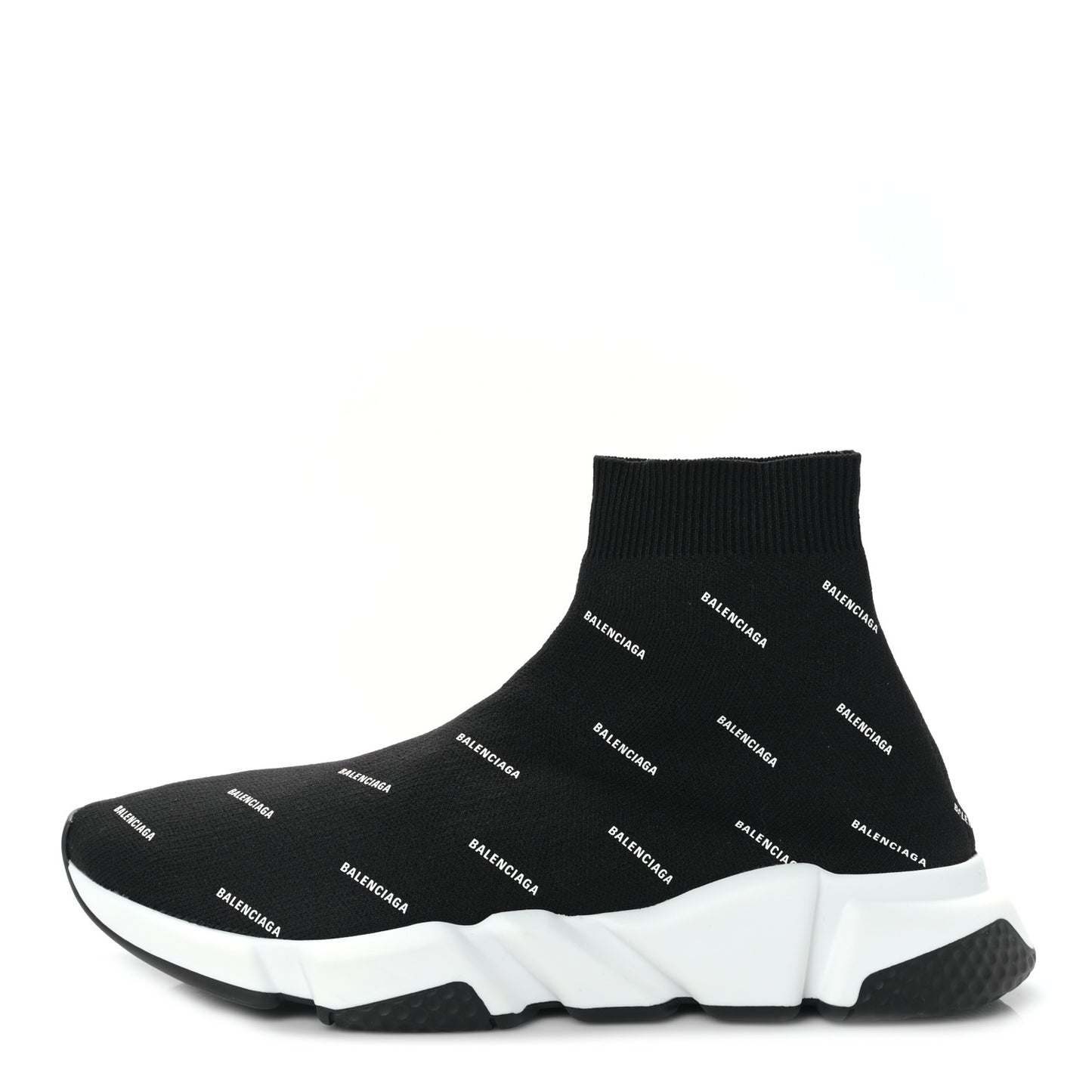 Neoprene Knit Allover Logo Bi-Color Sole Mens Speed Sneakers 10 Black White